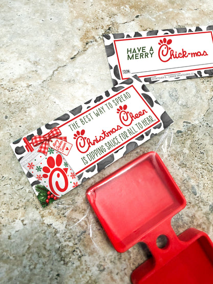 Christmas Dipping Sauce Holder for Straw | Merry Chick-mas