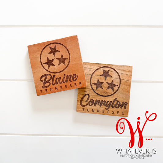 Tennessee Tri-Star Coasters | Custom Wood Coasters