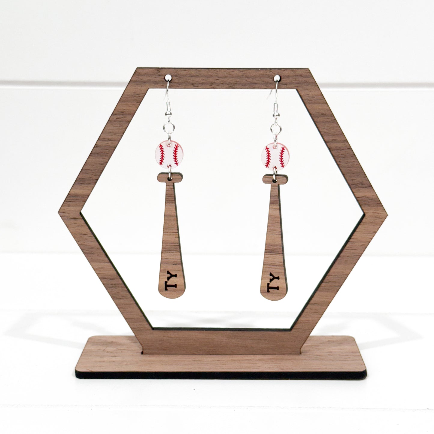 Baseball and Bat Earrings