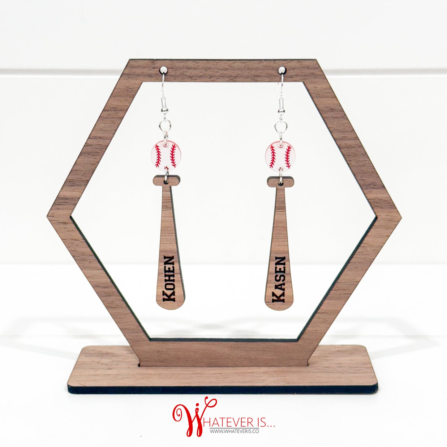 Baseball and Bat Earrings