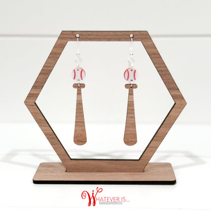 Baseball and Bat Earrings