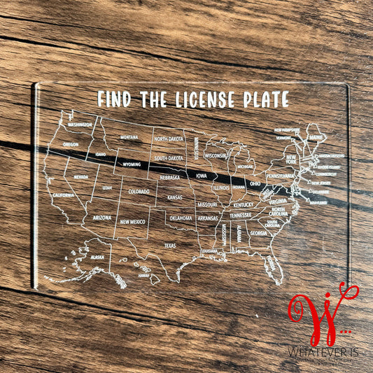 License Plate Dry Erase Game