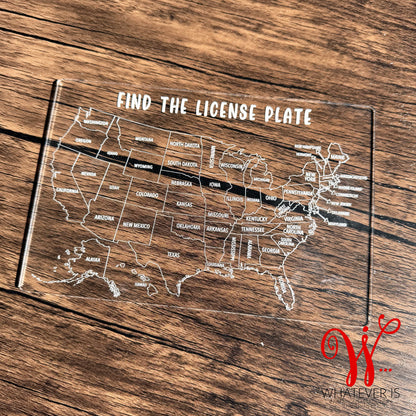 License Plate Dry Erase Game