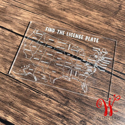 License Plate Dry Erase Game