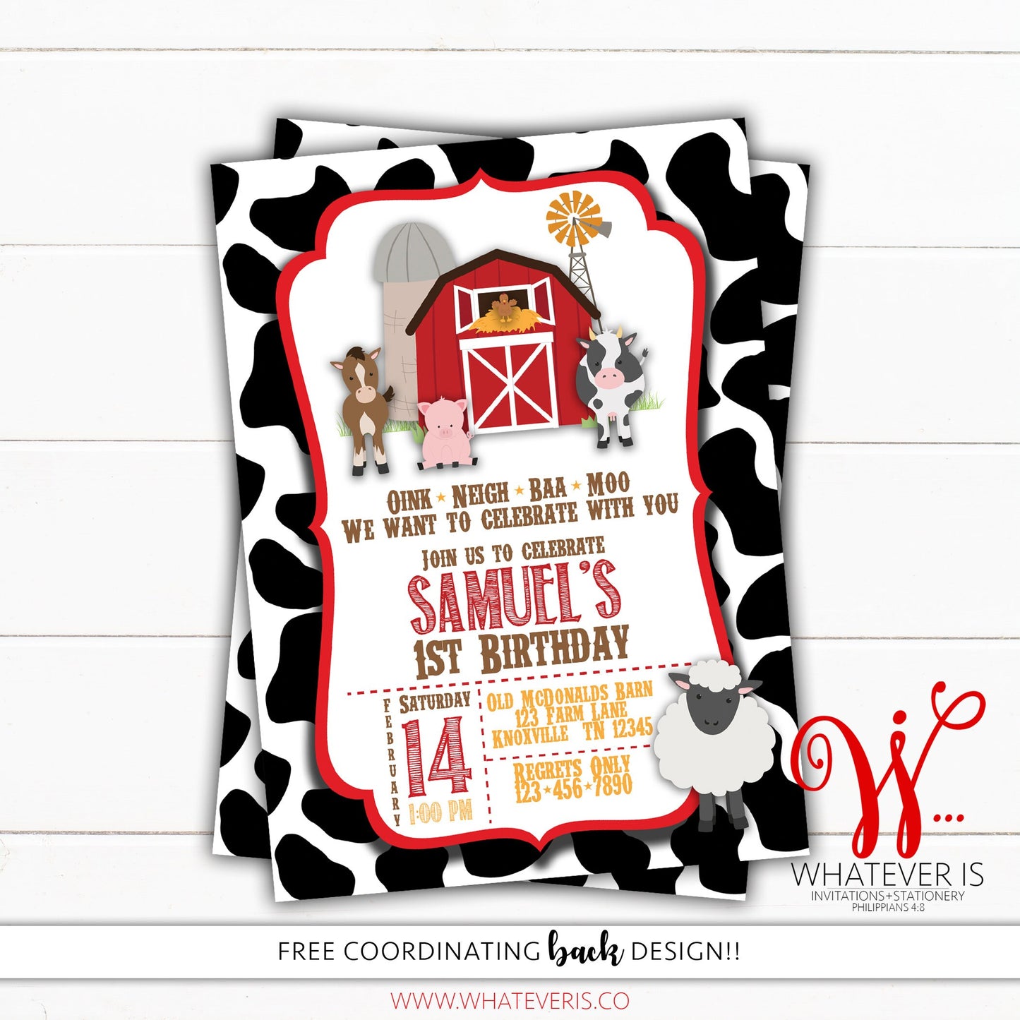 Barnyard Farm Birthday Printable Invitation