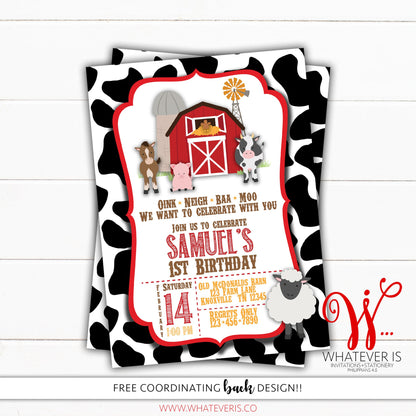 Barnyard Farm Birthday Printable Invitation