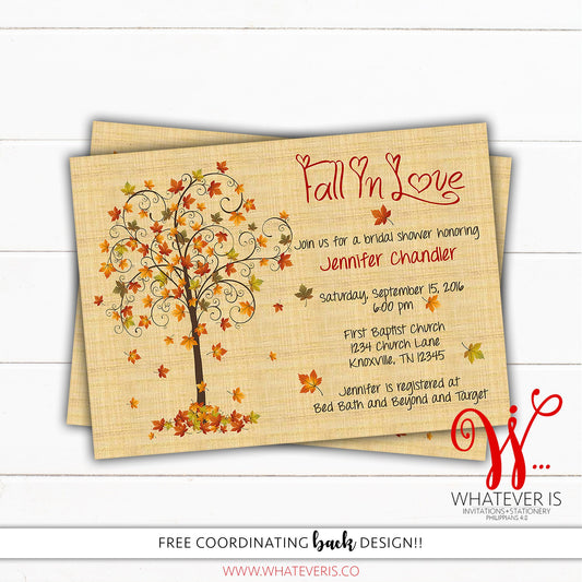 Fall In Love Bridal Shower Invitation | Fall Bridal Shower | Fall Wedding | Bridal Shower Invitation | Fall Printable Bridal Shower