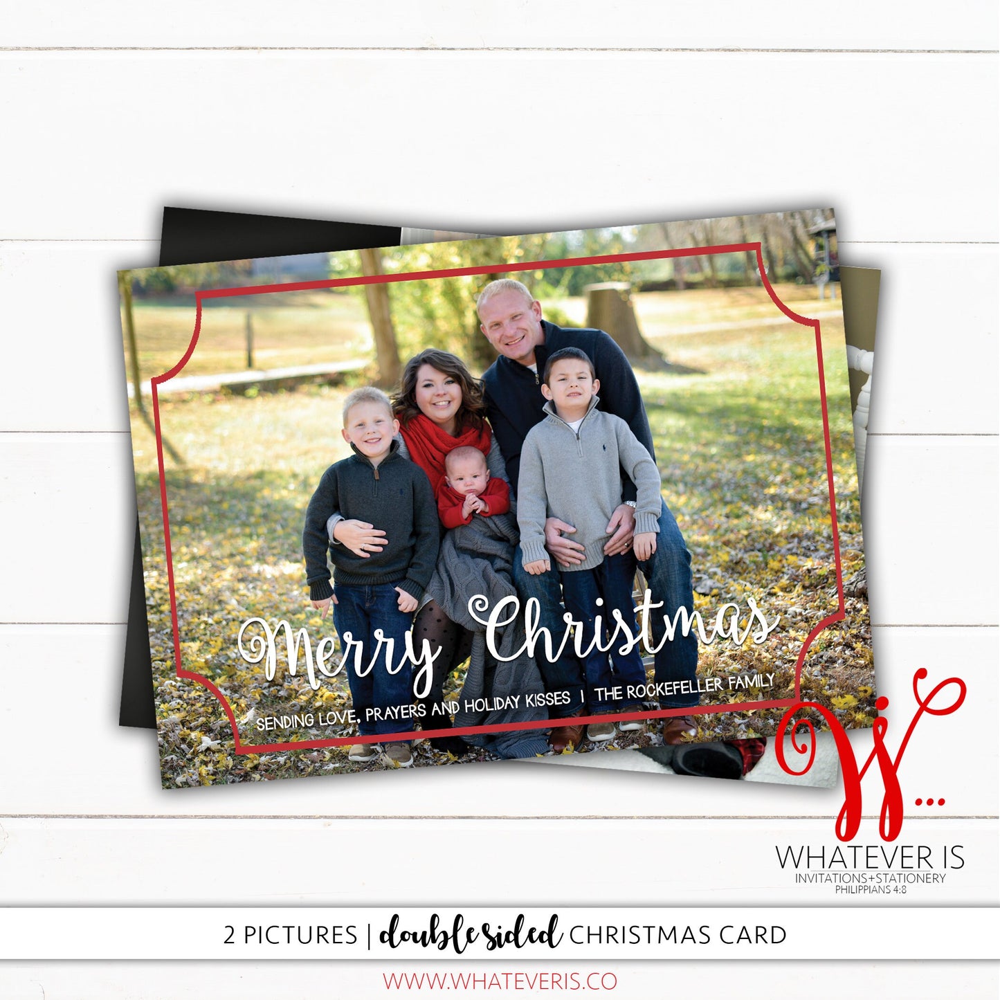 Simple Frame Family Picture Christmas Card