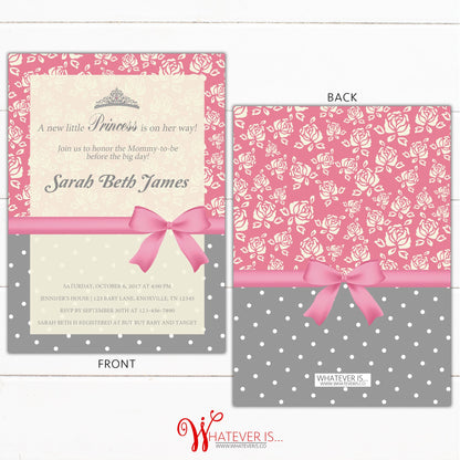 Pink Princess Baby Shower Printable Invitation | Shabby Chic Baby Shower | Floral Baby Shower | Princess Baby Shower | Printable Invitations