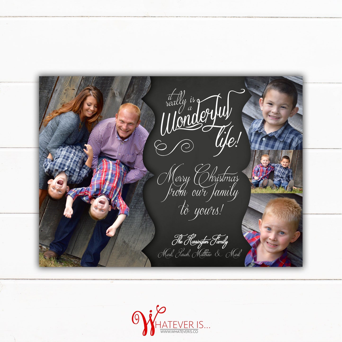 It's a Wonderful Life Picture Christmas Card | Black and White Christmas | Family Year In Review Card | Multi Picture Christmas Card