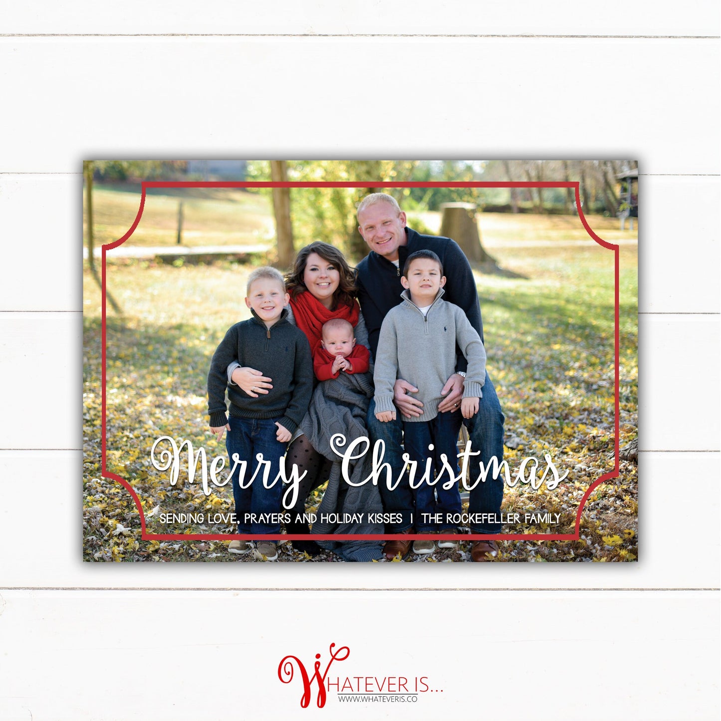 Simple Frame Family Picture Christmas Card