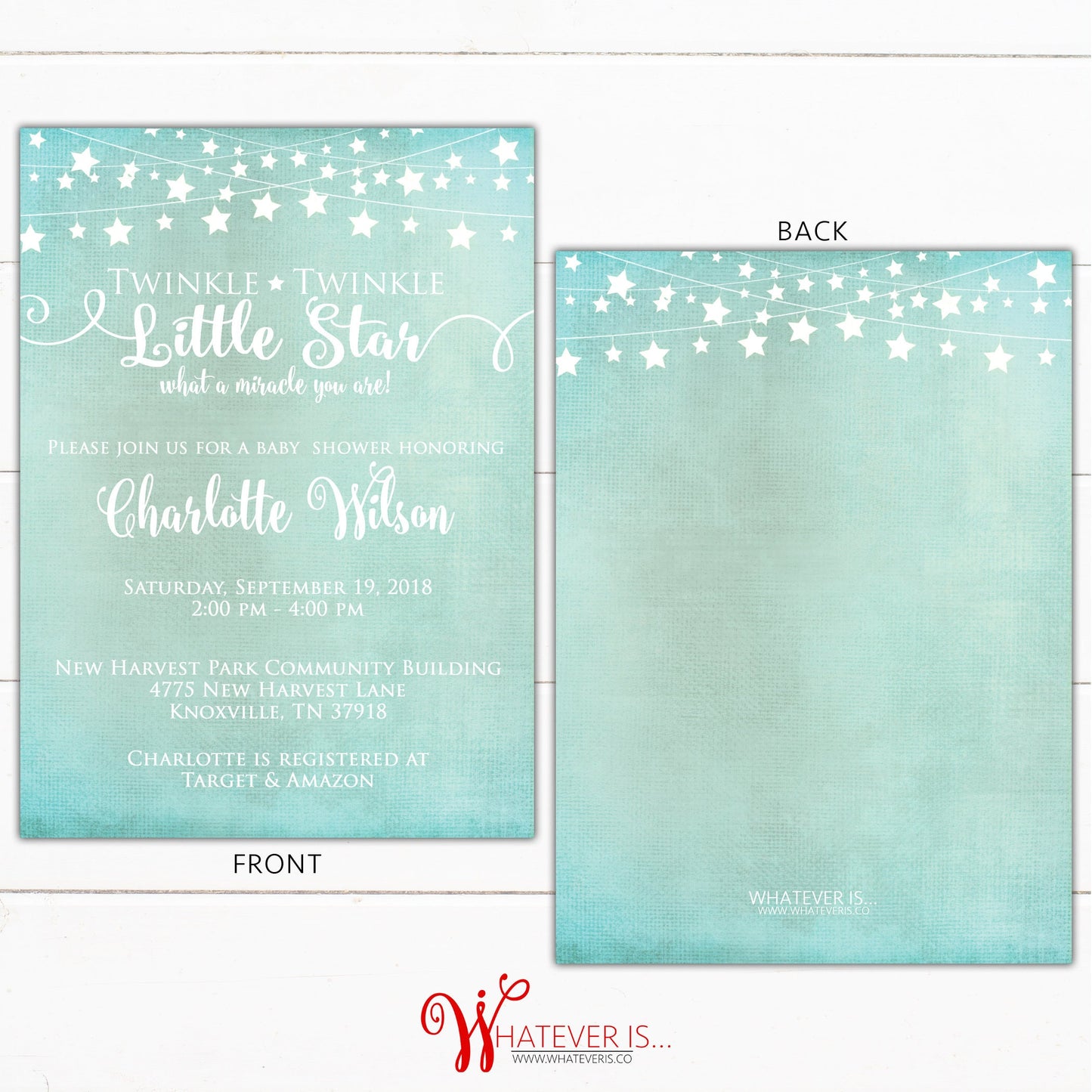 Twinkle Twinkle Little Star Baby Shower Printable Invitation | Miracle Baby Shower| Printable Invitation | Baby Star | Twinkle Star Baby