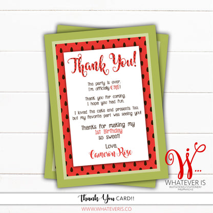 Watermelon Picnic Birthday Printable Thank You Card | Picnic Birthday Party | Watermelon Birthday Party Thank You Card | Ants Birthday