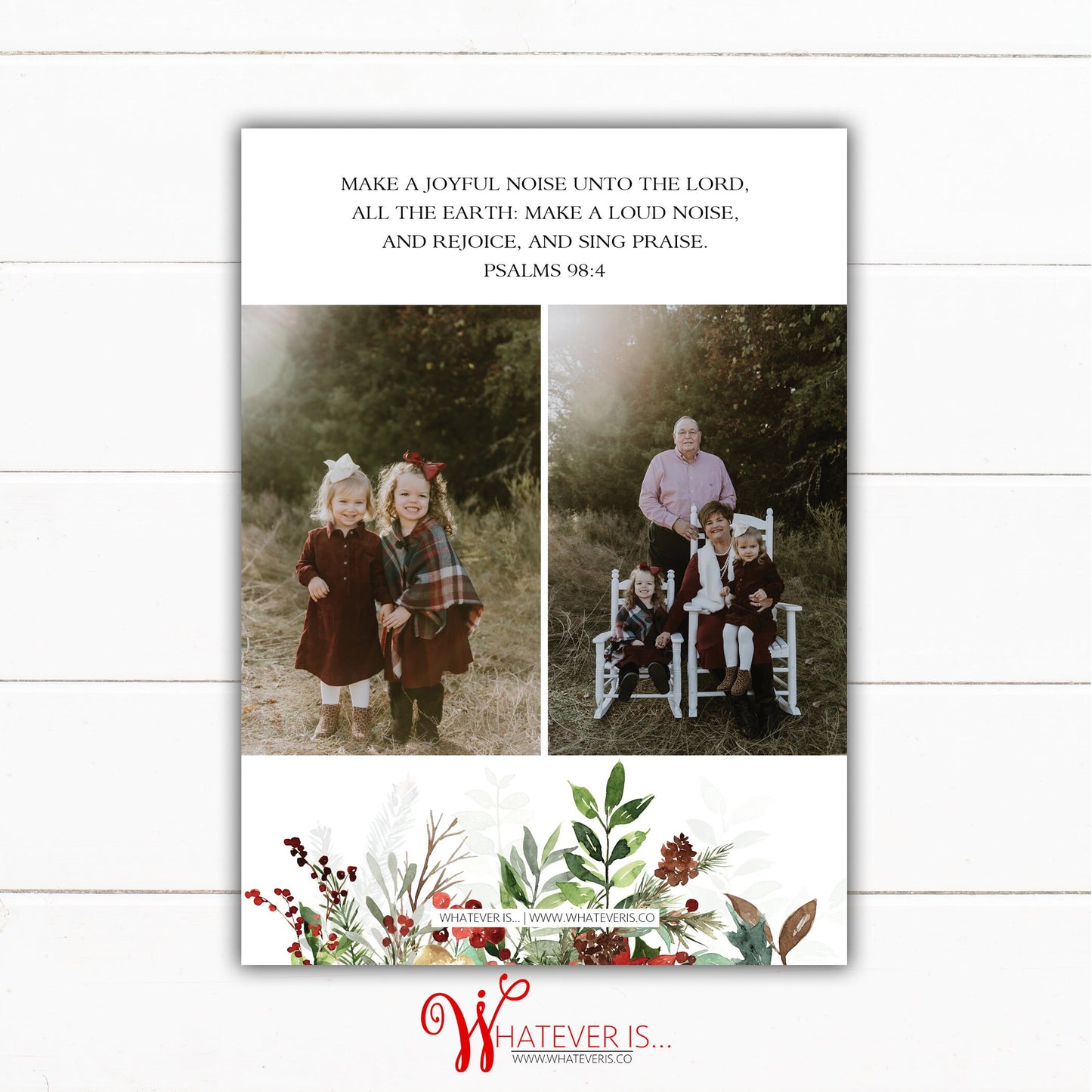 Let Heaven and Nature Sing Christmas Card | Family Picture Christmas Card | Psalms 94:4 | Christian Christmas | Grandparent Christmas Card