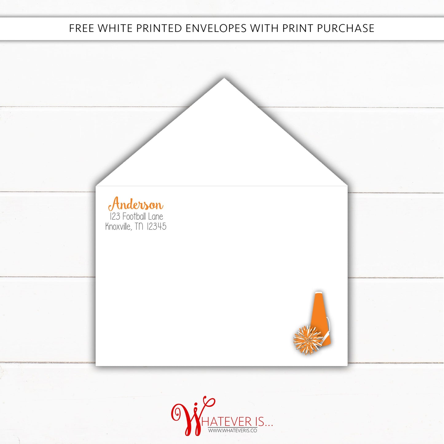 Orange and White Cheerleading Baby Shower Thank You Cards