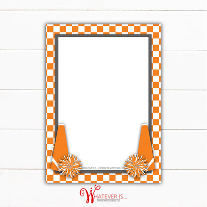 Orange and White Cheerleading Baby Shower Thank You Cards