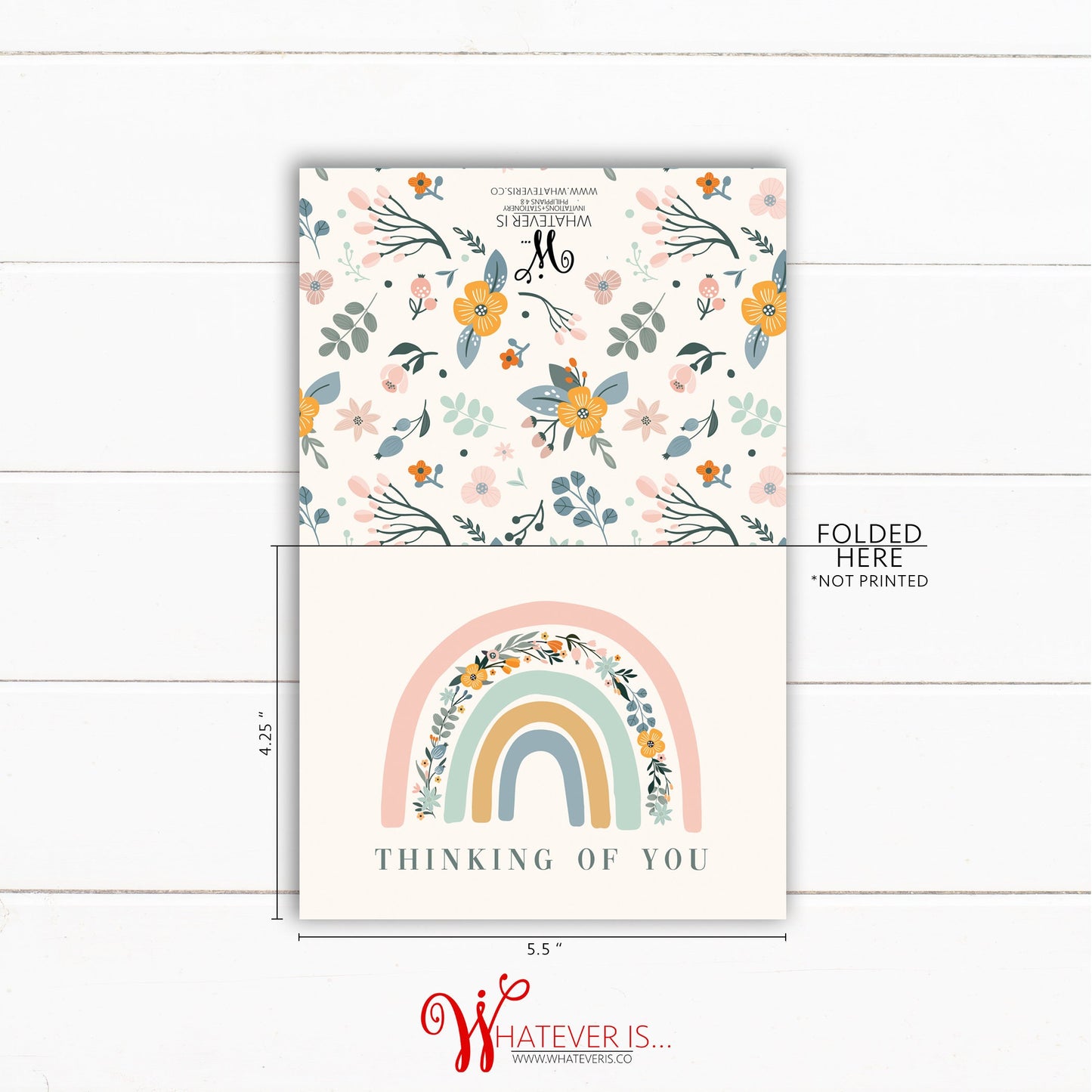 A2 Rainbow Floral Thinking of You Cards (Set of 12)